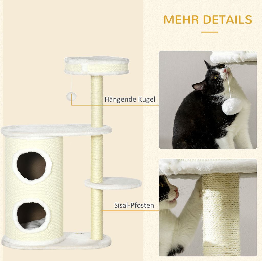 kratzbaum 100cm hoch Wandkratzbaum fr Katzen MAISONETTE | 2 Liegeflchen