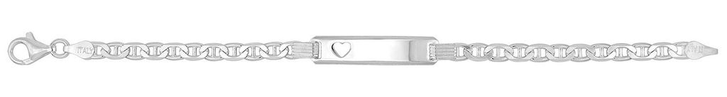 Schönes 925 Sterling Silber Herz Mädchen - Identifikationsarmband - 15cm*4mm, 4 Gramm; TRS25363
