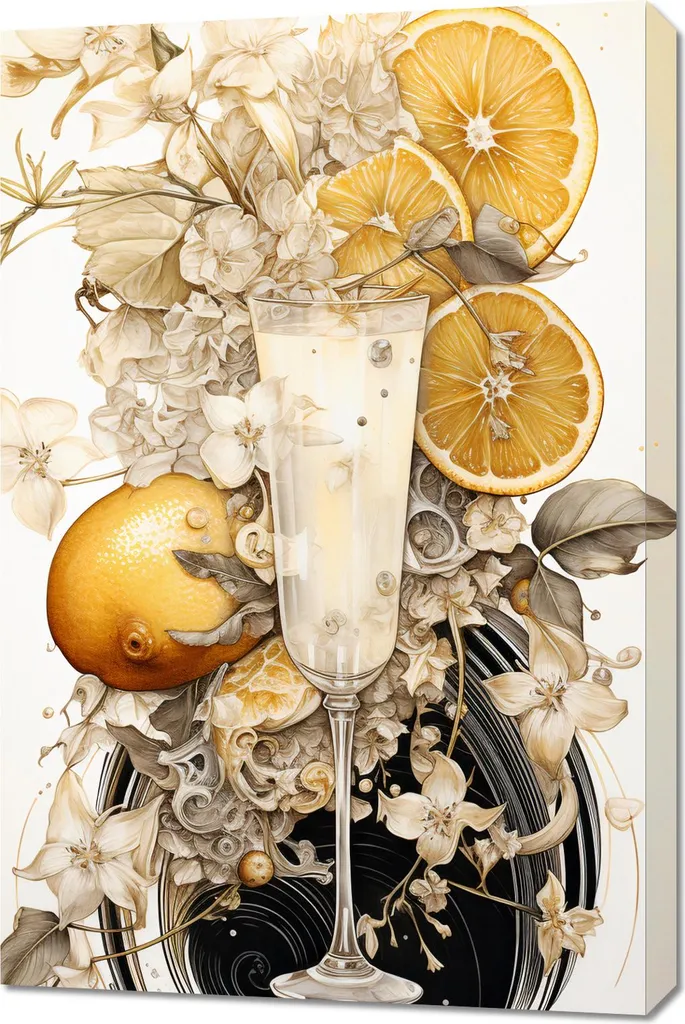 Quadro Cucina Moderna 60x90 Essenza di Agrumi - Stampa su Tela Fine Art