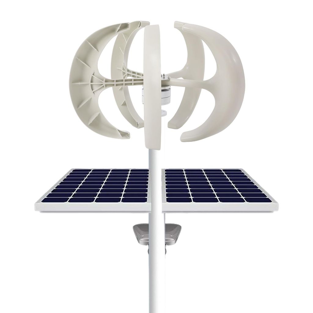 Windgenerator 12V 600W Windturbine Weiße Laterne Windkraftanlage mit 5 Blätter Generator Vertikale für Windrad