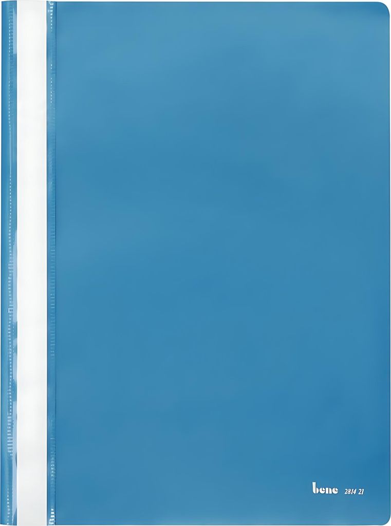 Bene Schnellhefter, DIN A4, dokumentenecht, PP-Folie, transparenter Deckel, 230 x 310 mm, blau