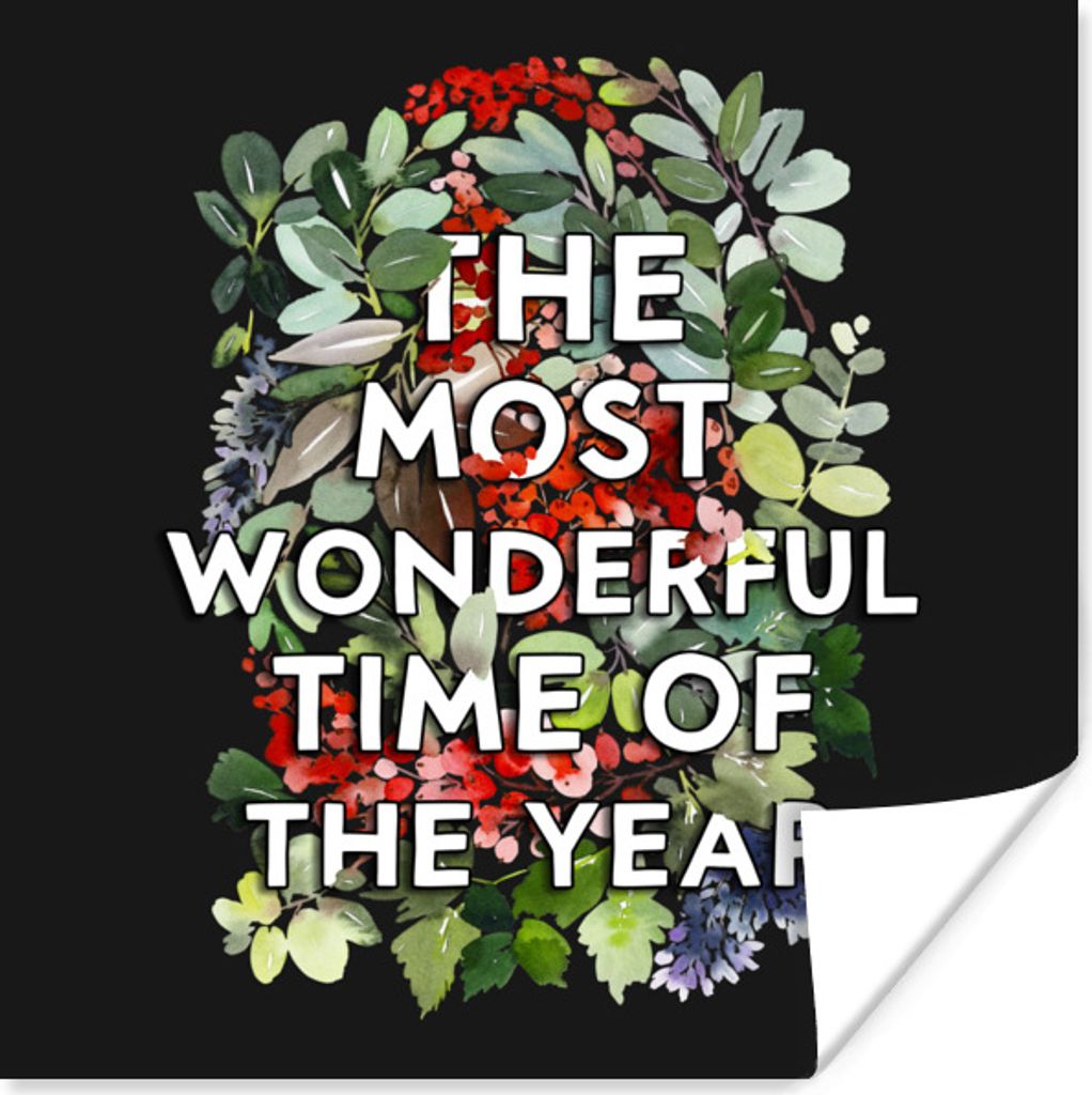 MuchoWow Poster Weihnachten - Zitat - Pflanzen 75x75 cm - Wand Dekoration