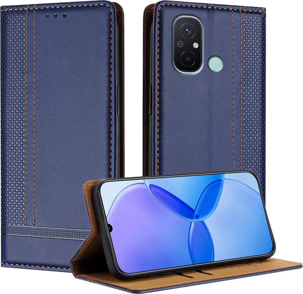 Handyhülle für Xiaomi Redmi 12C /Redmi 11A Leder Flip Klappbare Schutzhülle mit Standfunktion Blau