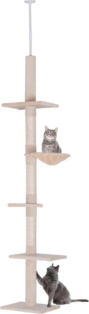 Arbre à chat pour appartement - Tour d'escalade 230-260 cm Beige Sisal