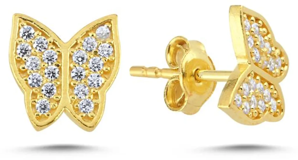Bijou Oreille Papillon en Argent Doré : Accessoire Chic pour Mariage