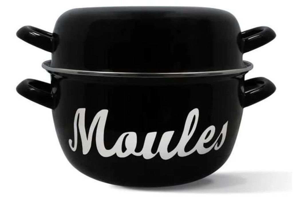 Emaillierter Stahl-Bräter – Schwarz – 24 cm – mit Schriftzug – Geeignet für alle Herdarten, inklusive Induktion