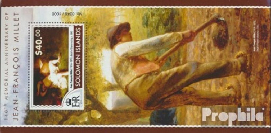 Briefmarken Salomoninseln 2015 Mi Block 433 (kompl. Ausg.) postfrisch Jean-François Millet