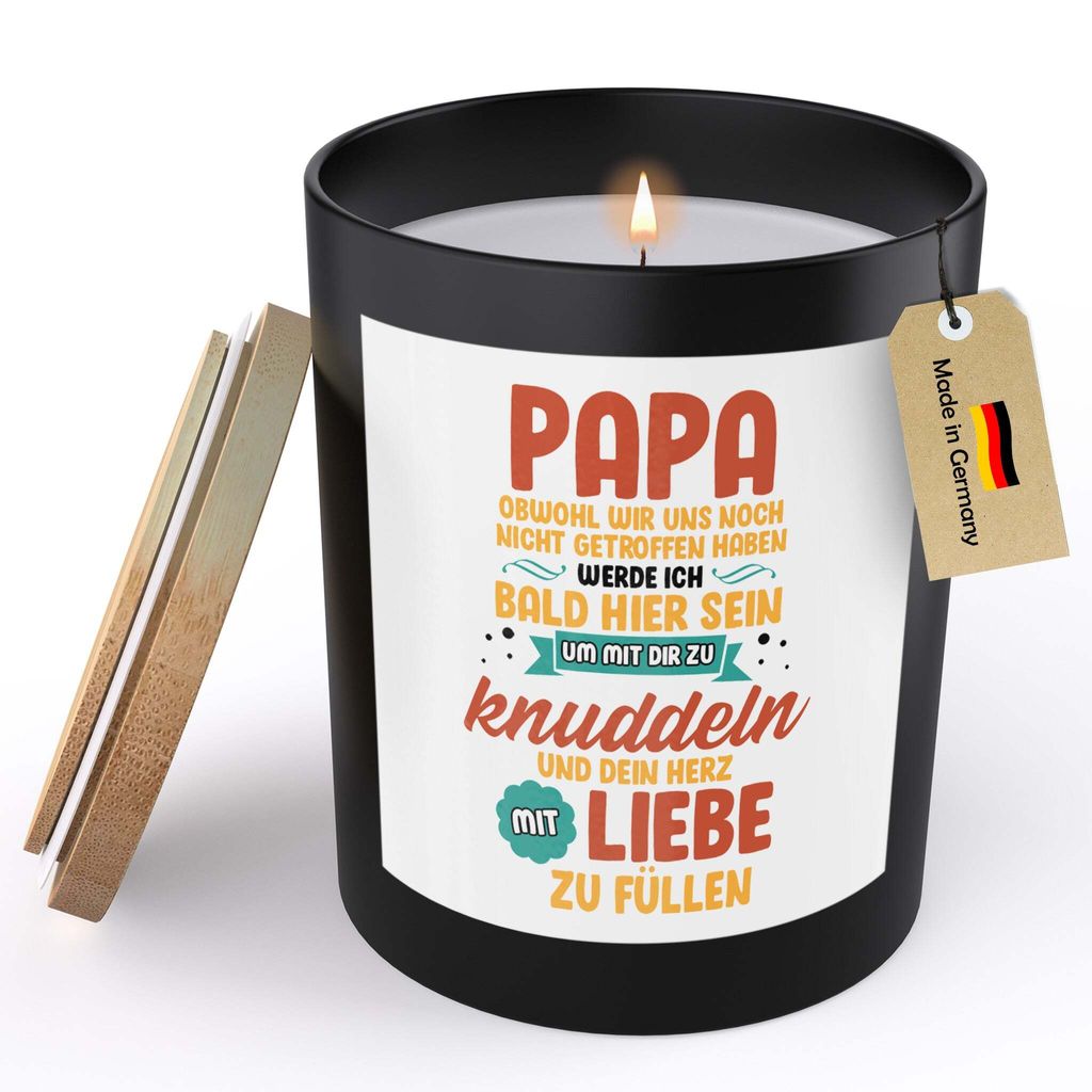 22Feels Spruchkerze Du Wirst Papa Schwangerschaft Geschenk Männer Werdender Vater Sojawachs Kerze im Glas Dad To Be Handgemacht Duft Deko Nachhalt...