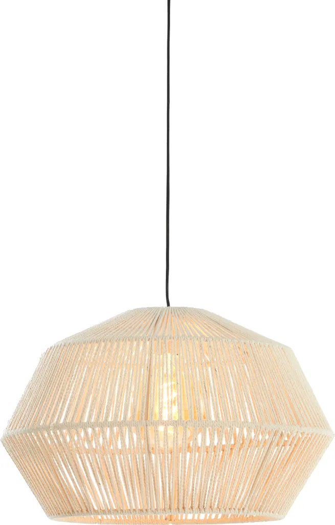 Lampada a Sospensione Deya Light & Living Beige in Juta Intrecciata E27