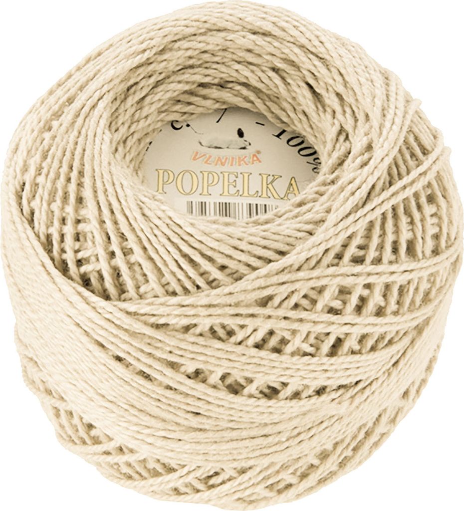 10g Stickgarn / Häkelgarn Popelka 85m 100% Baumwolle Filethäkeln Sticken Häkeln Farbwahl, Farbe:hellbeige