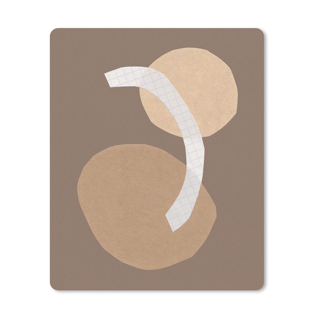 MuchoWow Mauspad Mousepad Formen - Abstrakt - Quadrate - Pastell - Braun 30x40 cm - Mousepads - Maus Mat - Pad - Mausunterlage - Mausmatten