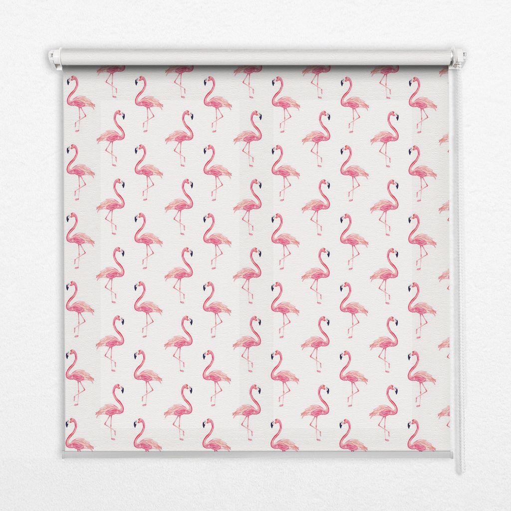 Seitenzug-Rollo Fensterrollo Jalousie - Lichtdurchlässig Springrollos - 90x140 cm - Flamingos