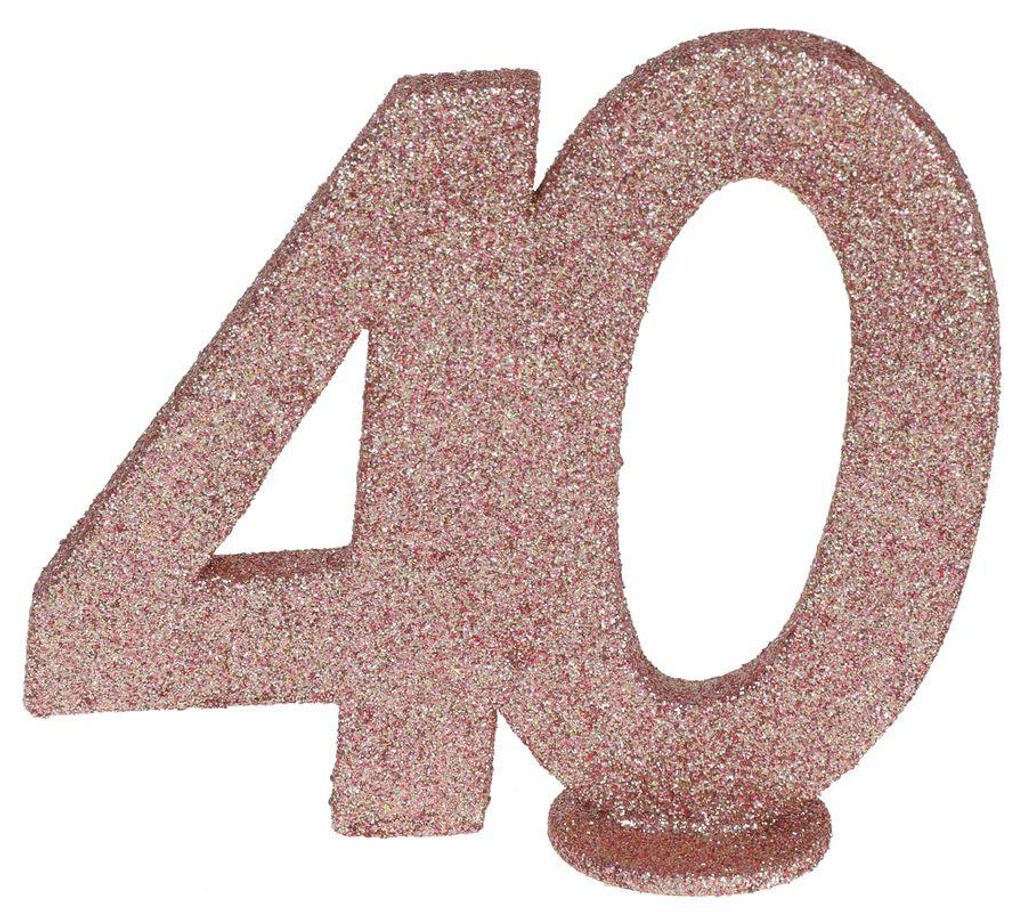 40. Geburtstag roségold glitzer Tischdekoration 11x 10 cm Produktbild 
