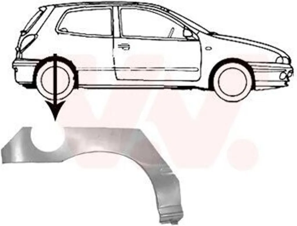 Arc d'aile arrière droite en acier VAN WEZEL 1756146 FIAT BRAVO 182