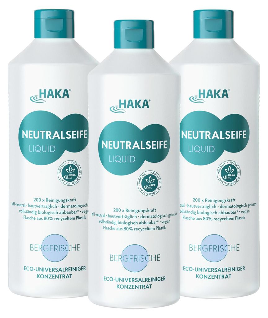 HAKA Neutralseife Liquid Bergfrische 3x1l Universalreiniger Produktbild 