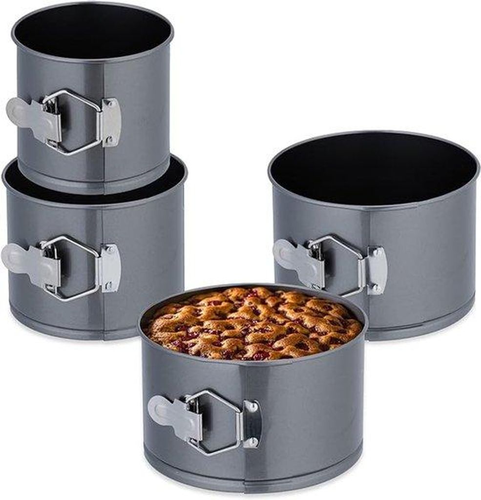 Famanu Springform-Set 4-teilig Ø 12, 14, 16 und 18 cm mit hohen Rändern und Antihaftbeschichtung