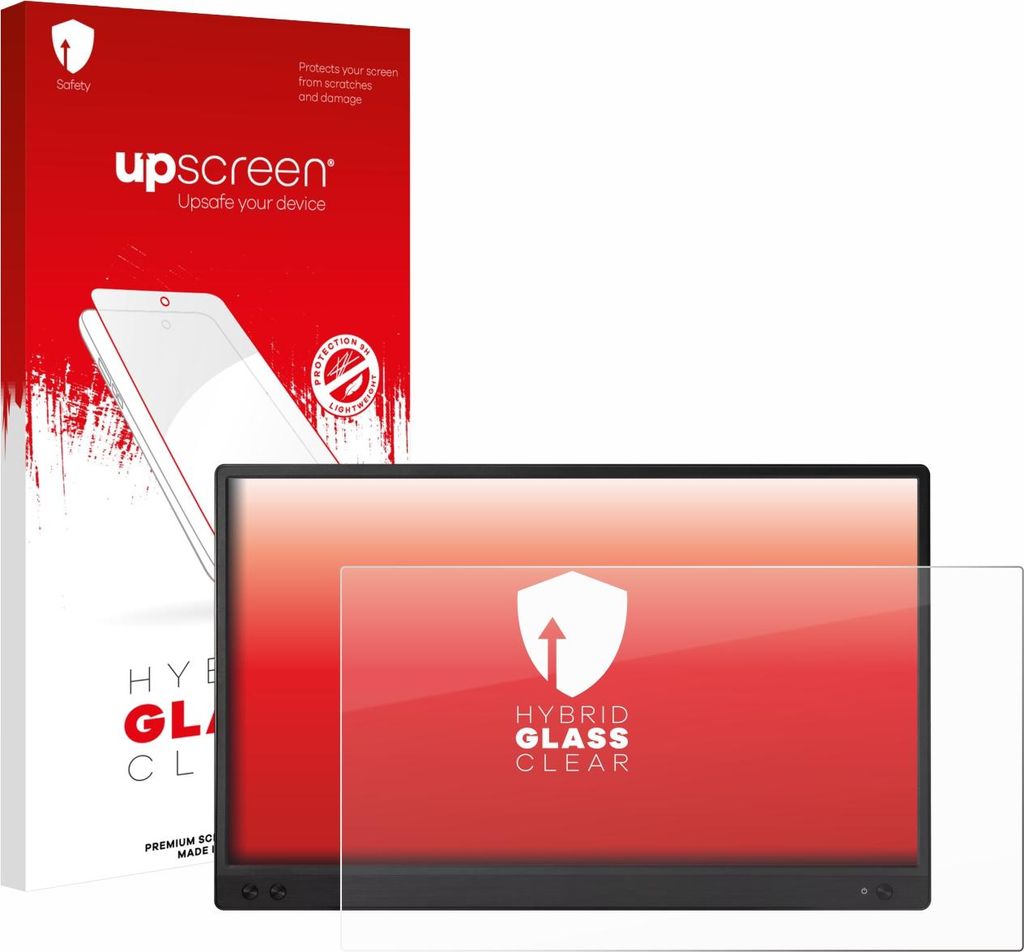 upscreen Schutzglas für ASUS ZenScreen MB166C Schutzfolie Panzer Folie Glas Display Schutz klar