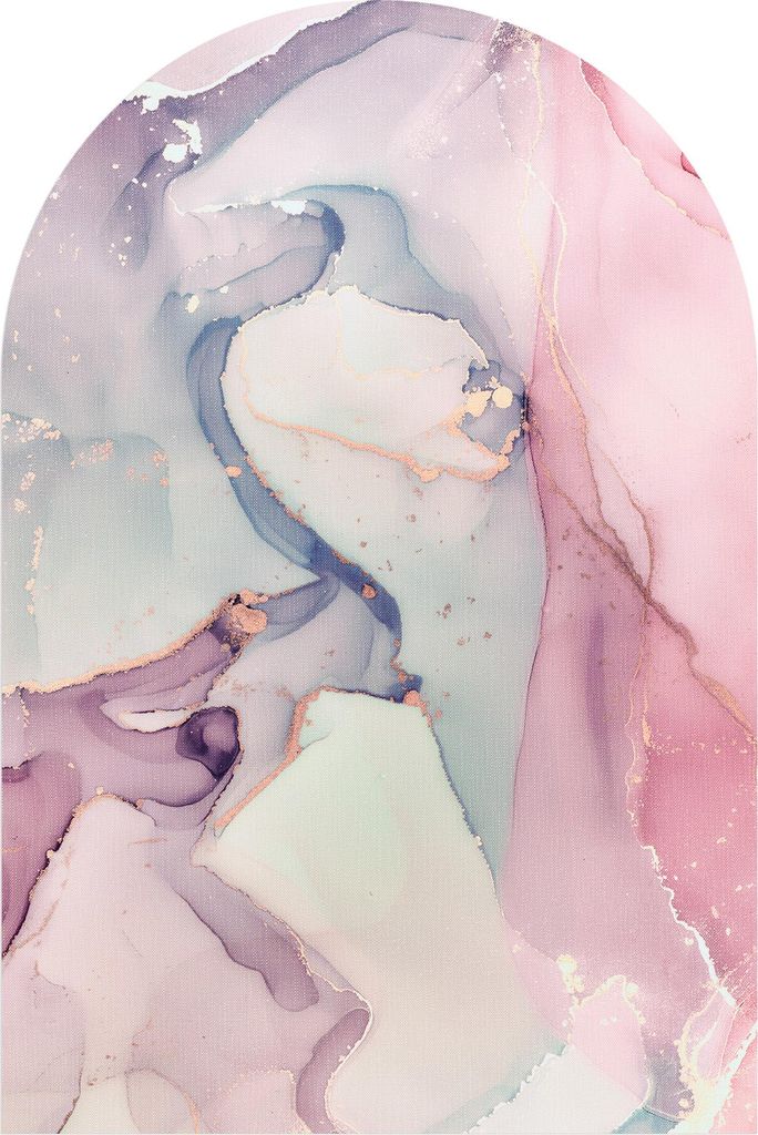 DEQORI Fototapete Rundbogen 60x90 cm 'Elegante Farbströme' Wand Tapete Leinwand Sticker