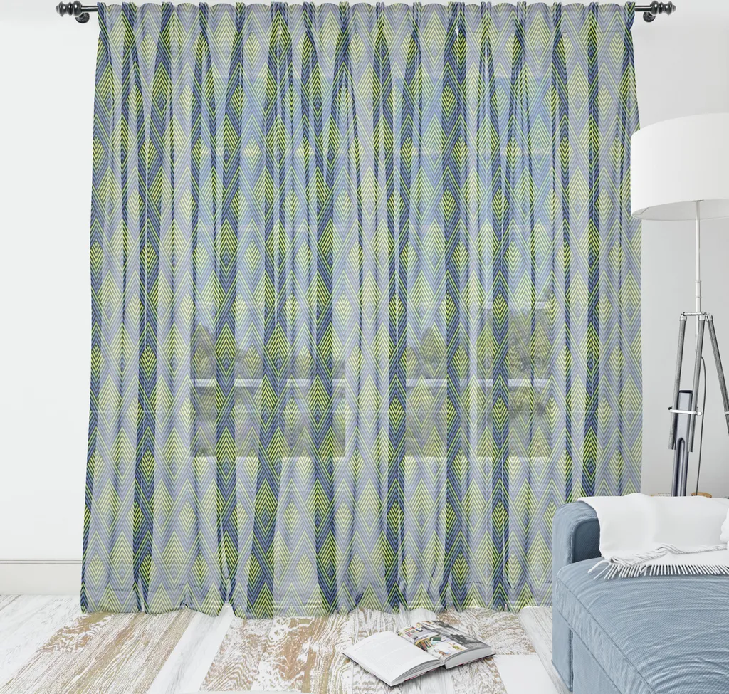 Arazzo Artistico ABAKUHAUS Onde Astratte - 274x274 cm Indaco Verde