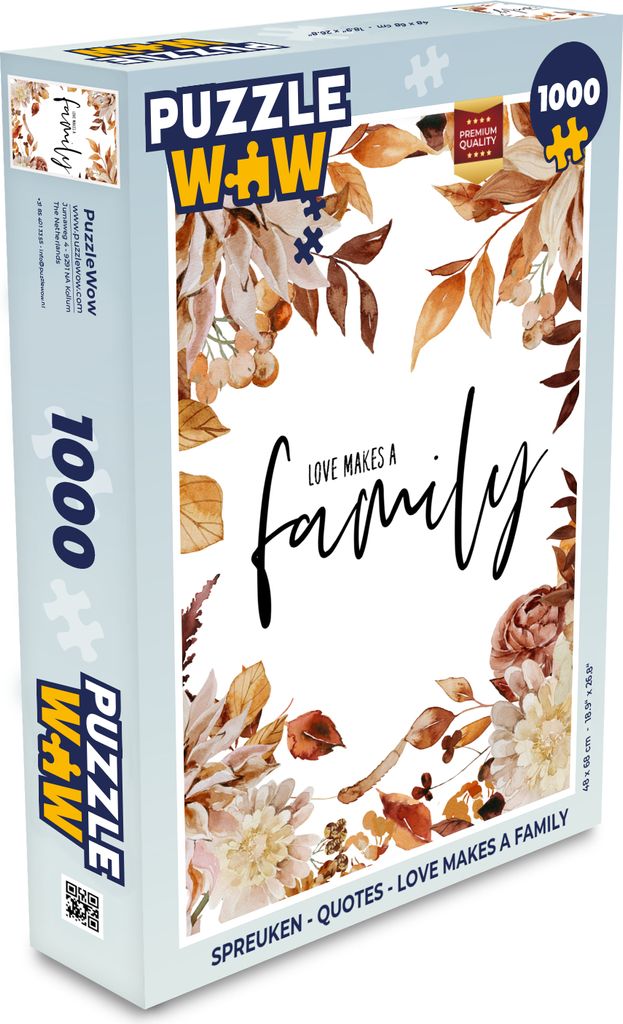 MuchoWow Puzzle 1000 Teile Sprichwörter - Zitate - Liebe macht eine Familie - Spielzeug - Alt und Jung - Spiele - Puzzeln