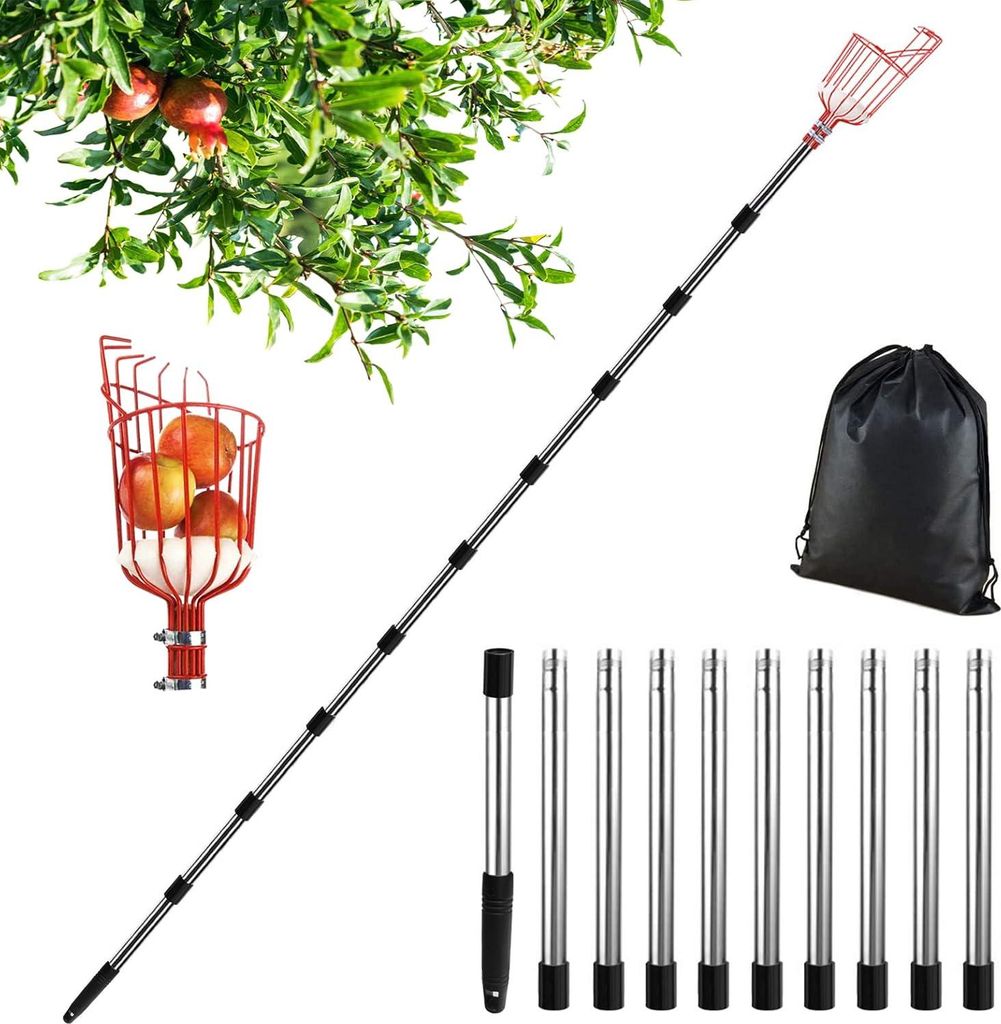 Apfelpflücker - Obstpflücker - Apfel Pflücker - Obst Pflücker - Obstpflücker mit Stiel - Apfelpflücker mit Stiel - Flugzeugpflücker - Einfac...