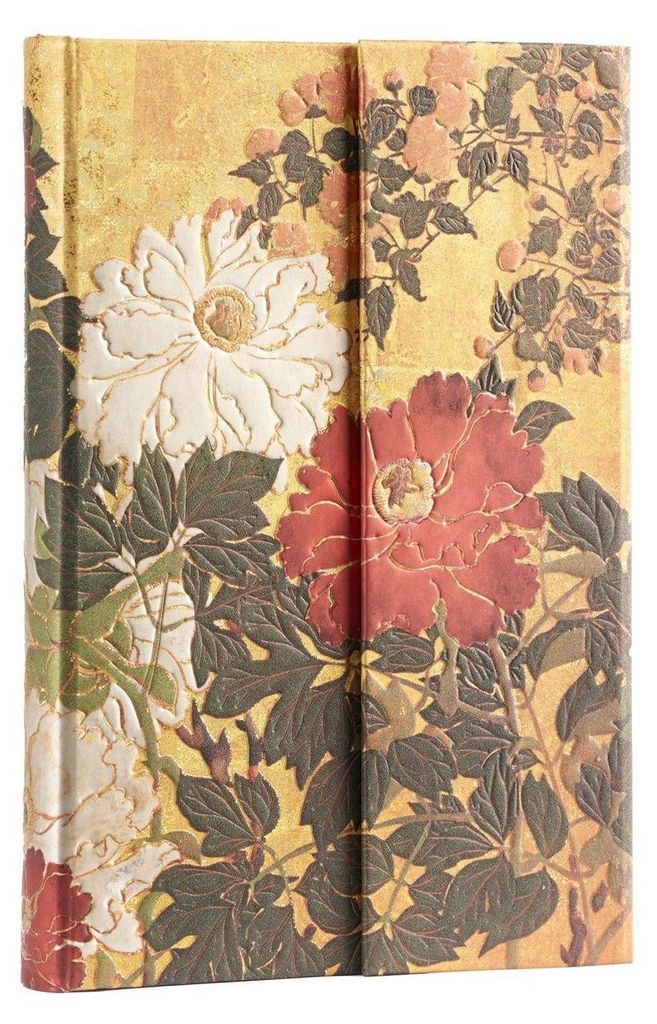 Natsu (Rinpa Florals) Mini Lined Hardback Journal (Wrap Closure)