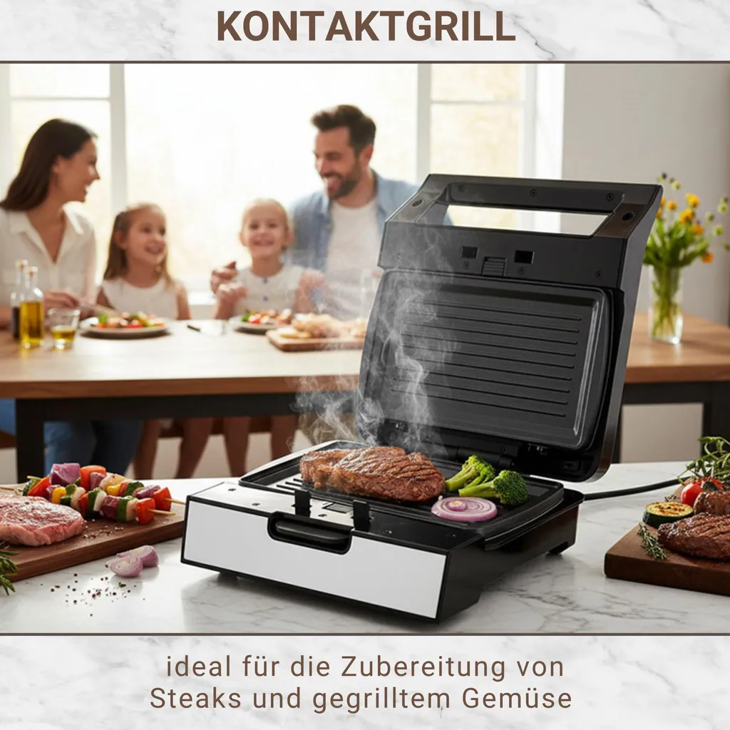 Gril de table pour viandes et paninis Gusto à plaques interchangeables - 2