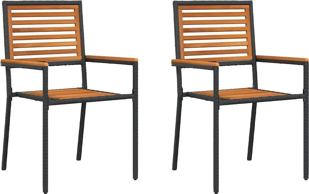 Sedie Impilabili vidaXL Polyrattan Giardino 2 Pezzi | Alta Qualità
