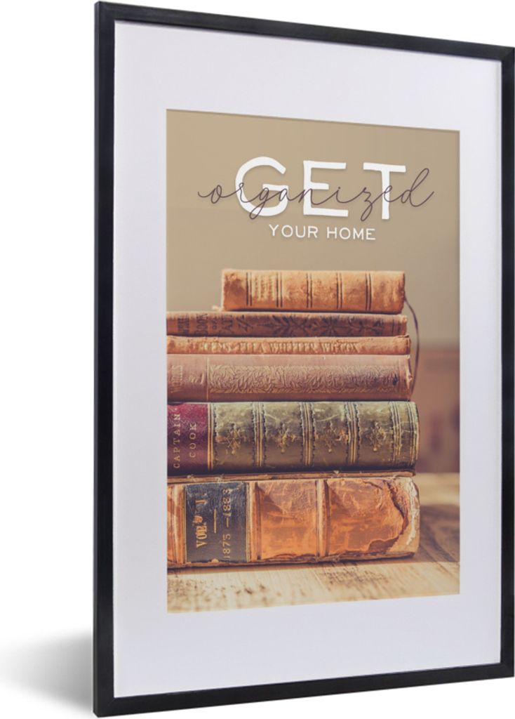 MuchoWow MuchoWow Gerahmtes Poster Sprichwörter - 'Organisiere dein Zuhause' - Zitate 40x60 cm - Poster mit zchwarzem Bilderrahmen - Poster in...