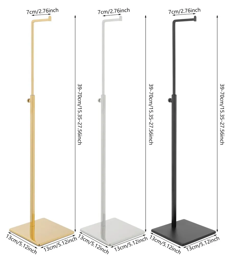 Support de sac à main ajustable en fer doré haute résistance - Pack de 8
