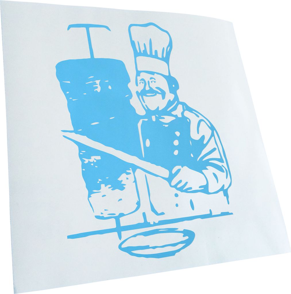 Kiwistar - Autoaufkleber - Döner Kebab Imbiss - Lichtblau - 30x21cm - Aufkleber für Auto, Laptop, Fahrrad, LKW, Motorrad Mehrfarbig JDM Decal Racing