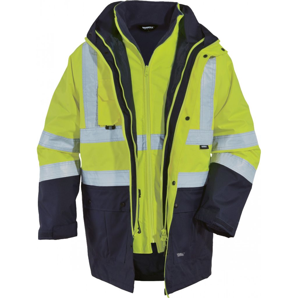 Vizwell Warnschutz Parka 5 in 1, VWJK44 Gr. 3XL gelb/marine