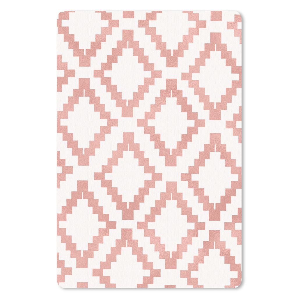 MuchoWow Mauspad Mousepad Muster - Luxus - Rosa - Weiß 18x27 cm - Mousepads - Maus Mat - Pad - Mausunterlage