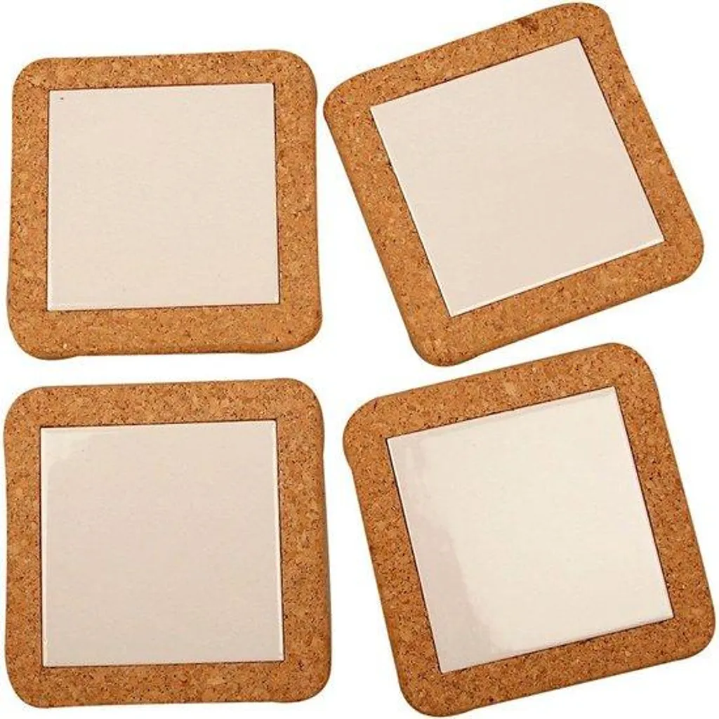 Dessous-de-plat 15x15 cm avec cadre en bois naturel résistant au chaud