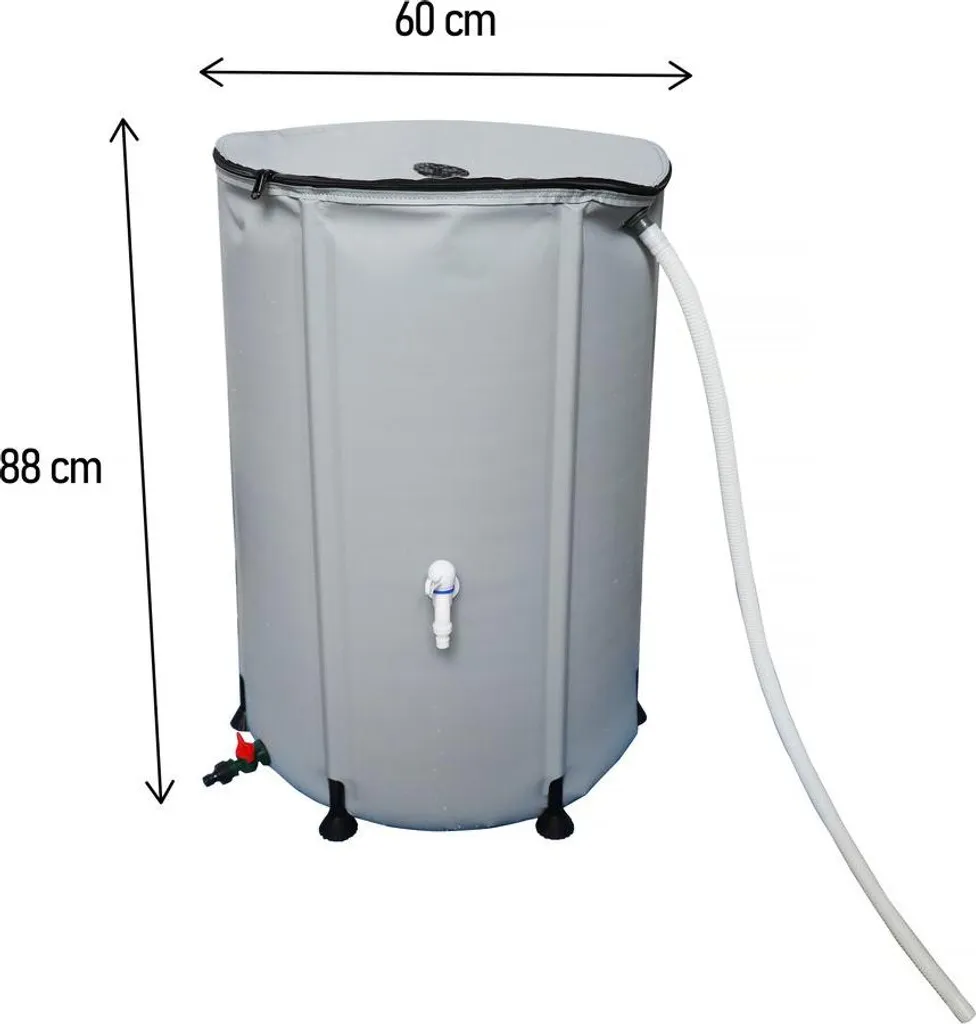 Récupérateur d'eau de pluie 250L gris : fini le gaspillage d'eau potable