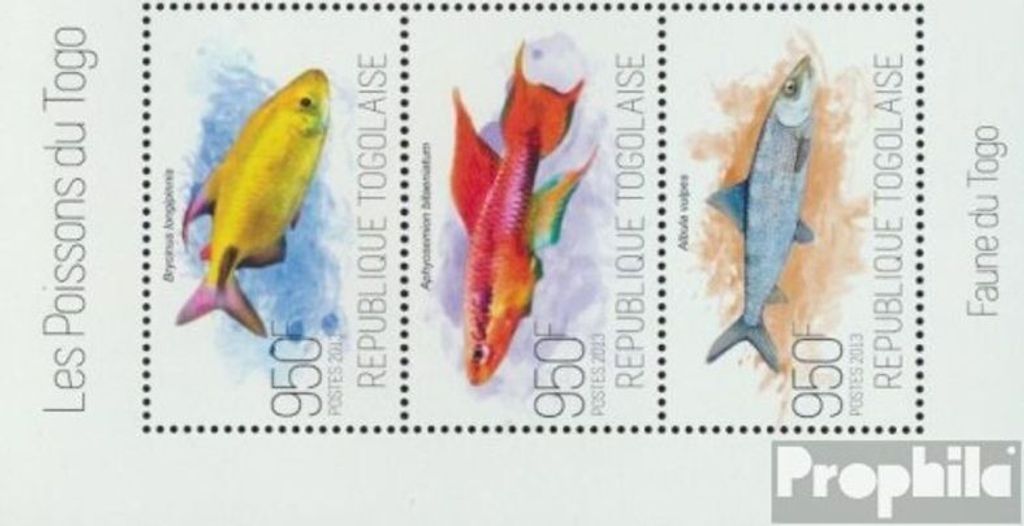 Briefmarken Togo 2013 Mi 5243-5245 Kleinbogen (kompl. Ausgabe) postfrisch Fische
