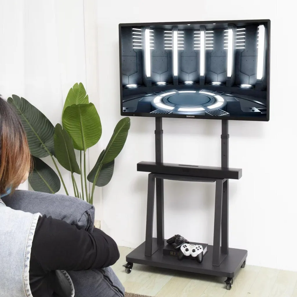 Support TV pour visioconférence et salon réglable pour écran 32-80"