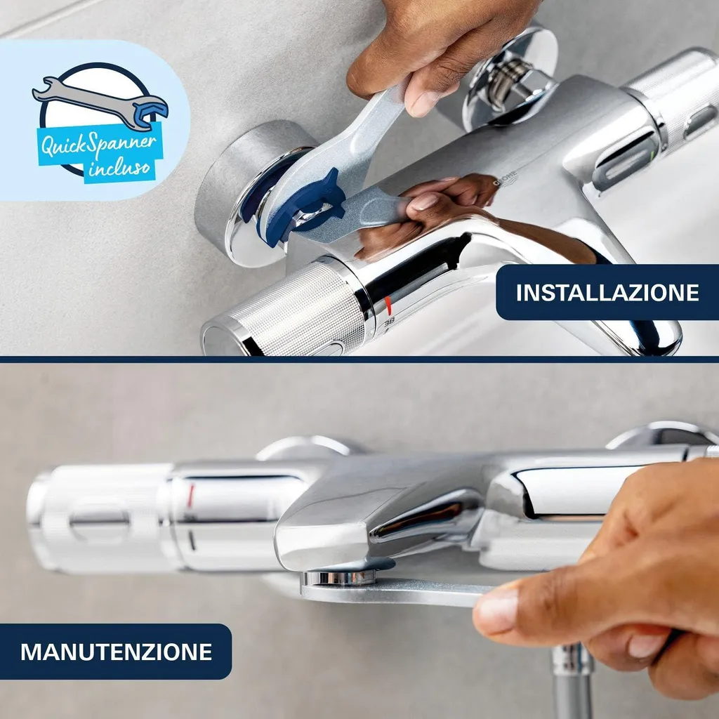 Finis les fuites avec le robinet de douche Grohe Dice Quickfix chrome durable