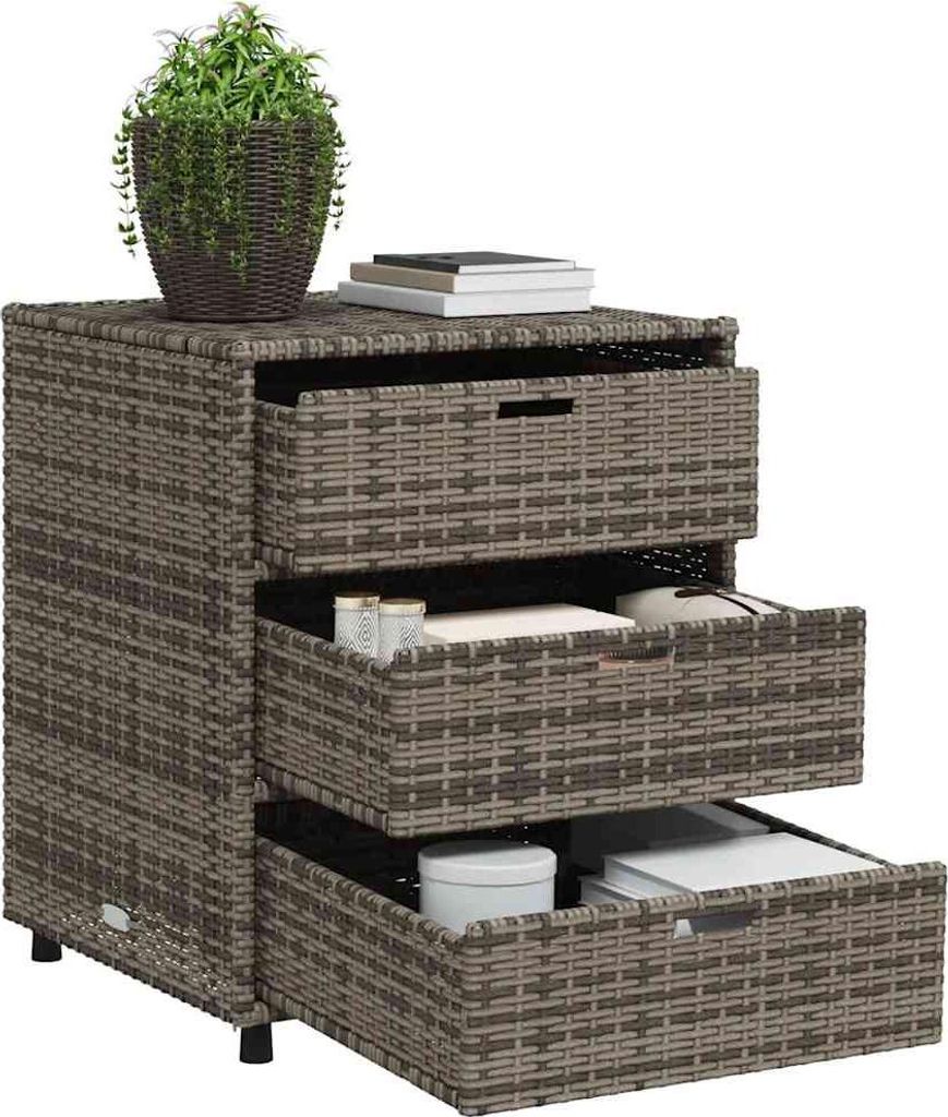 vidaXL Zahradní skříňka šedá 55x59x69 cm poly ratan Obrázek produktu 