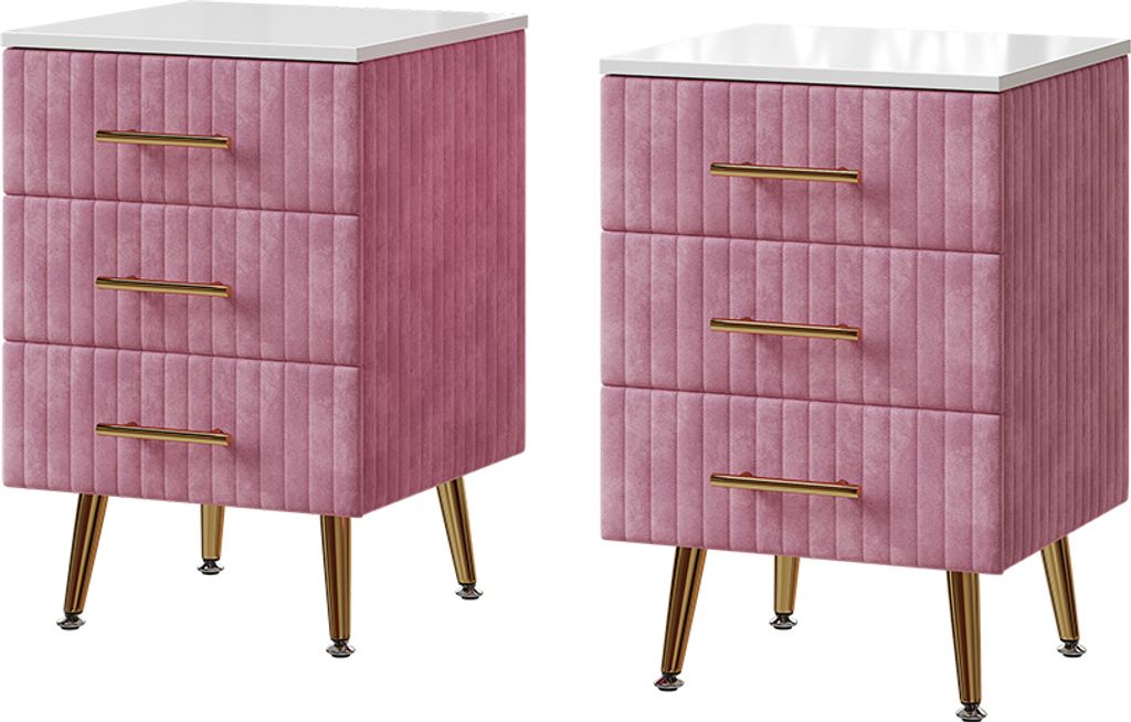 Nachtkastje Vicco Velia Roze Set van 2, Model 53034 Productafbeelding 