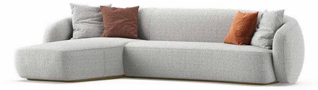 Elegantes Weißes Stoff-Ecksofa in L-Form Modernes Wohnzimmermöbel