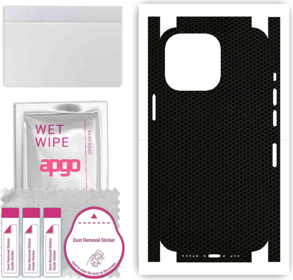 apgo Rückseite + Seiten Schutzfolie, Skin, kompatibel mit Apple iPhone 13 Pro, Hinten Displayschutzfolie aus Vinylfolie, kratzfest, einfache Monta...