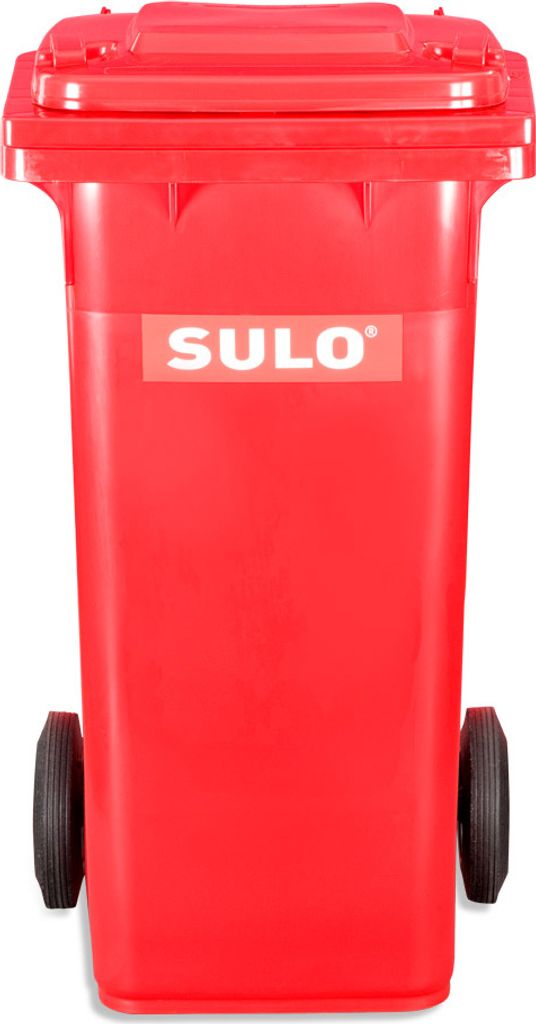 SULO duży pojemnik na odpady 120l HDPE czerwony mobilny, Zdjęcie produktu 