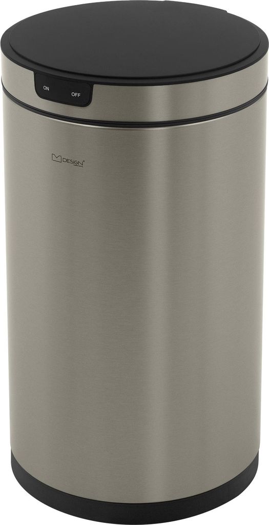 ML-Design Mülleimer mit Sensor 30L rund, Edelstahl Silber Produktbild 