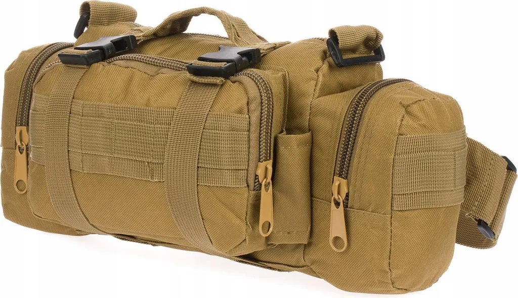 Sac banane militaire beige pour randonnée et survie avec sangles XL