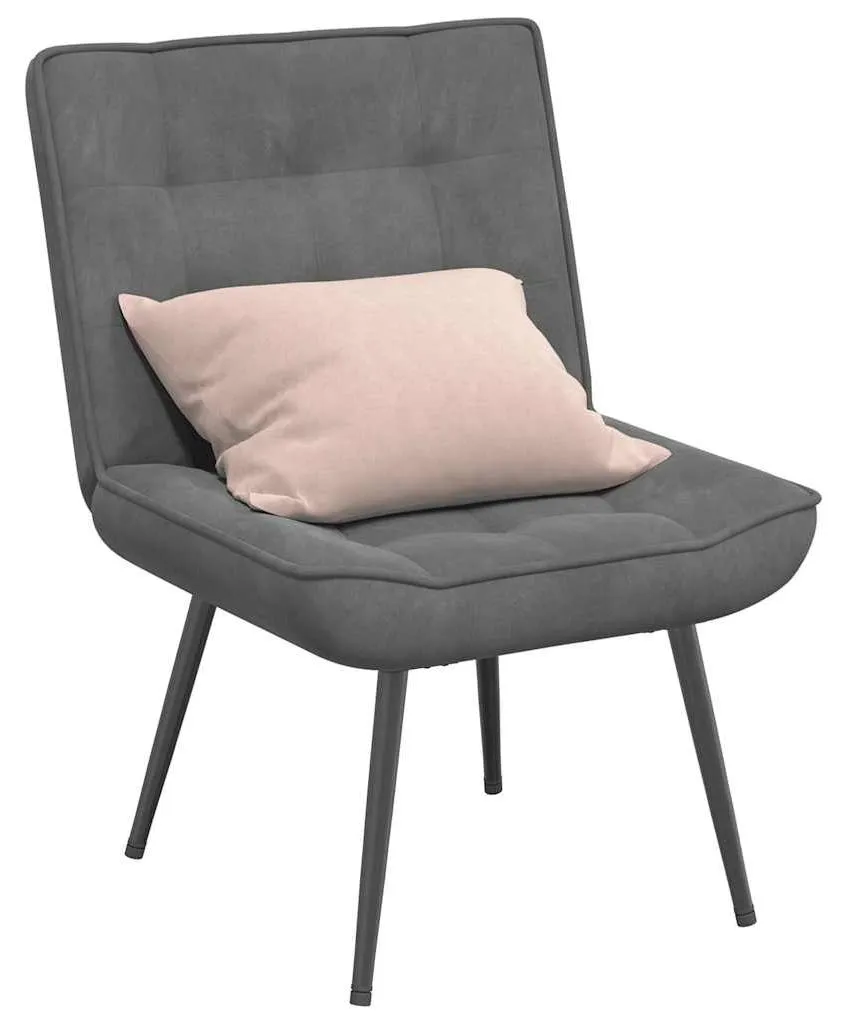 Fauteuil relax confortable gris foncé velours pour soulager le dos