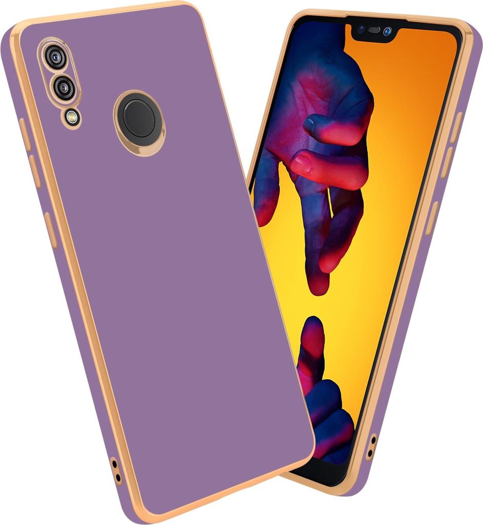 Cadorabo Schutzhülle für Huawei P20 LITE 2018 / NOVA 3E Hülle in Lila Handyhülle TPU Silikon Kameraschutz Etui Case