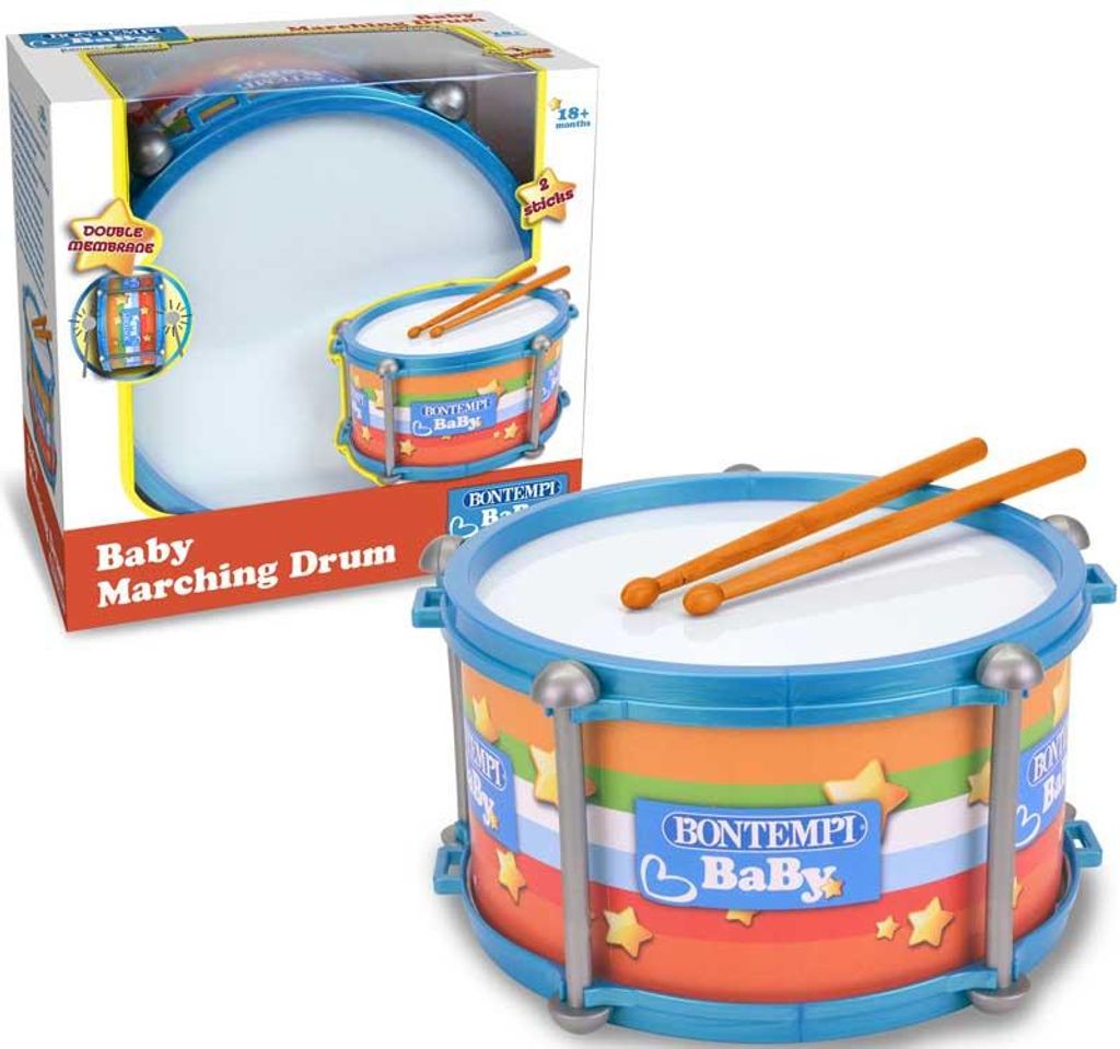Bontempi Spielzeug Trommel mit Drumsticks - buntes Musikinstrument