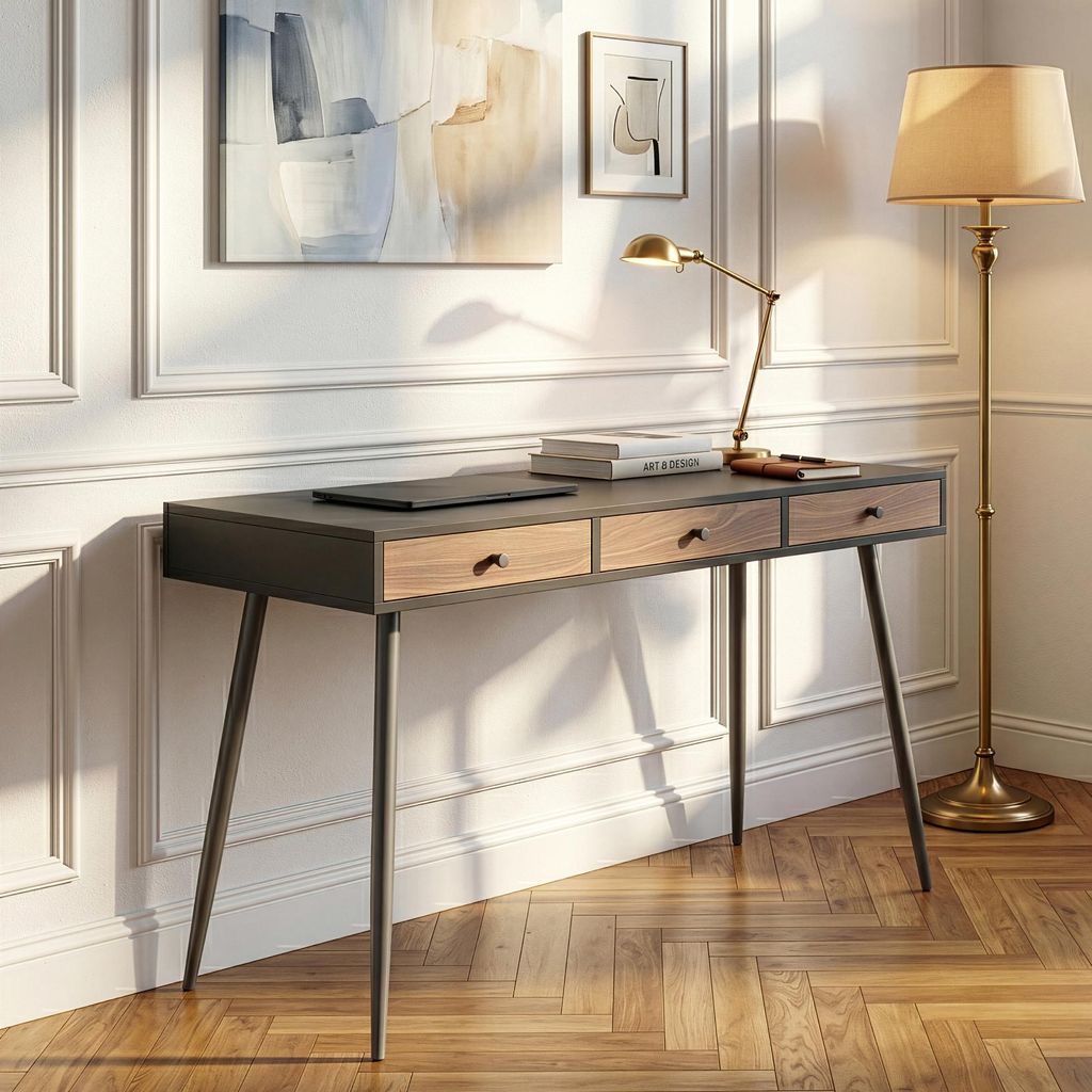 Schreibtisch 'Tumba' mit 3 Schubladen 115 x 48 x 76 cm Produktbild 