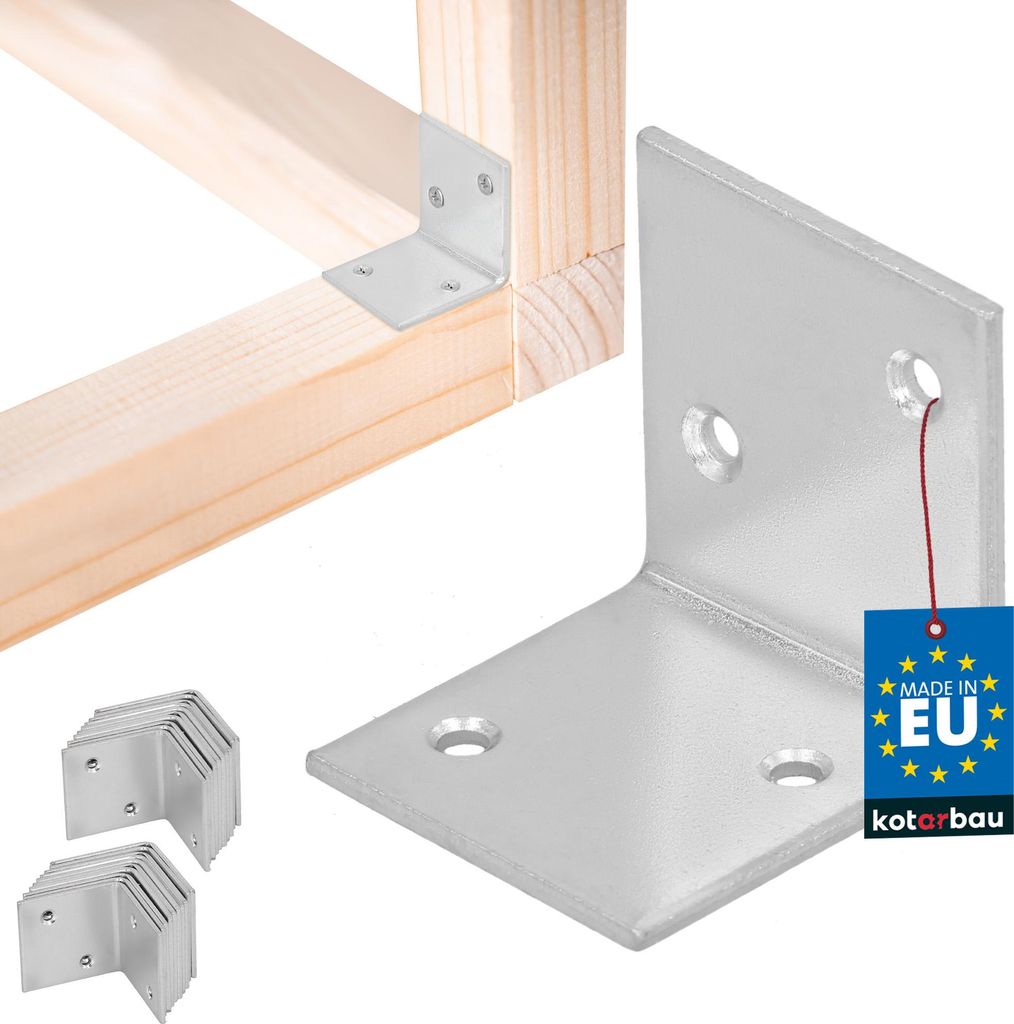 KOTARBAU 25 Stk. Winkelverbinder 35 x 35 x 35 mm verzinkter Stahl Silber Schwerlastwinkel Balkenverbinder Möbelwinkel Winkelblech Holzverbinder ...
